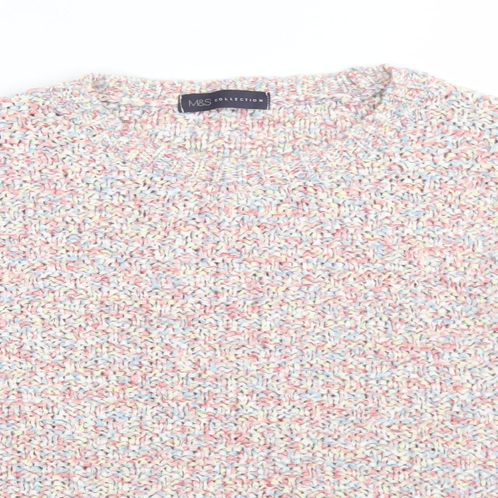 M&S Collection Womens Pink Crew Neck  Polyester Pullover Jumper Size 14