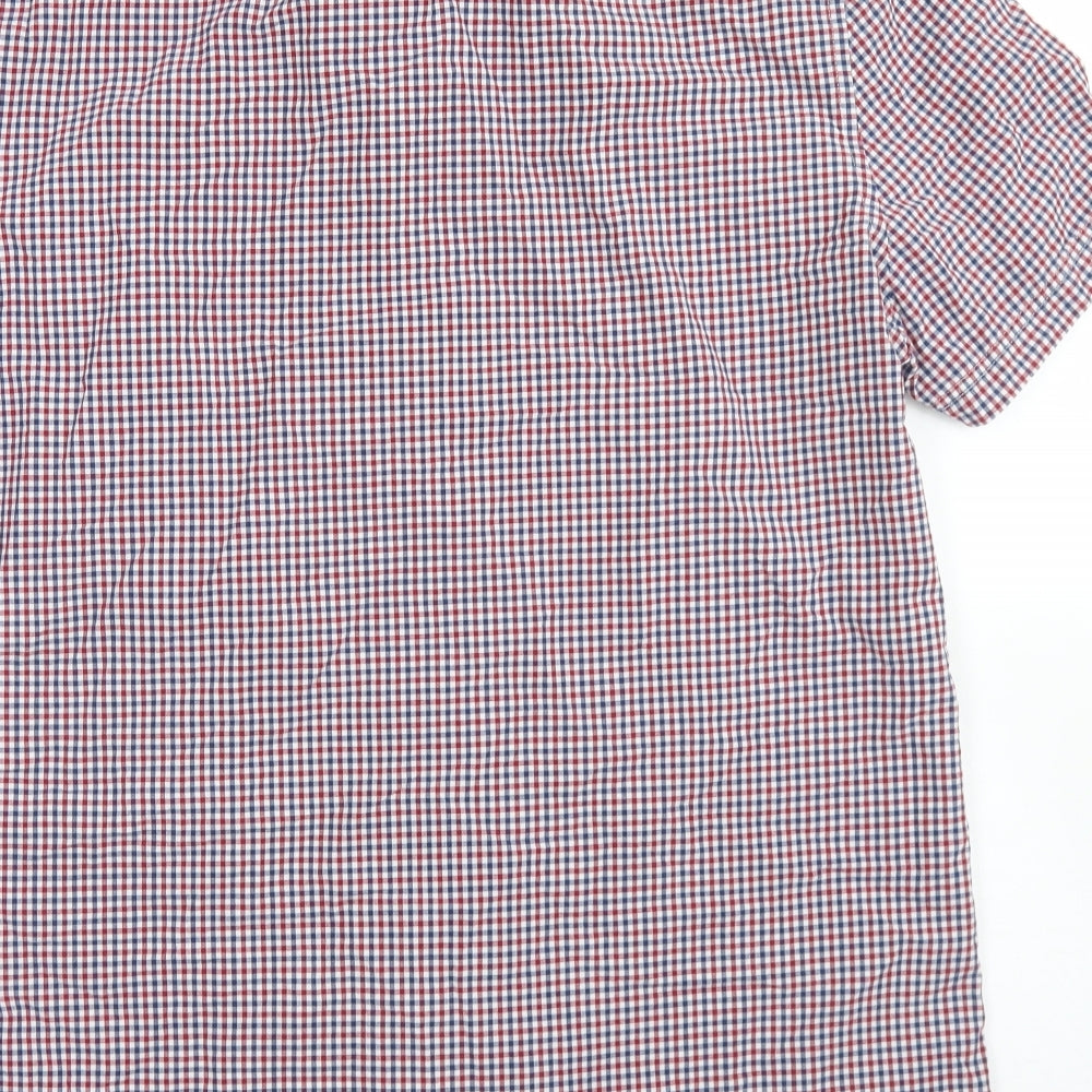 NEXT Mens Red Check Cotton  Button-Up Size M Collared Button