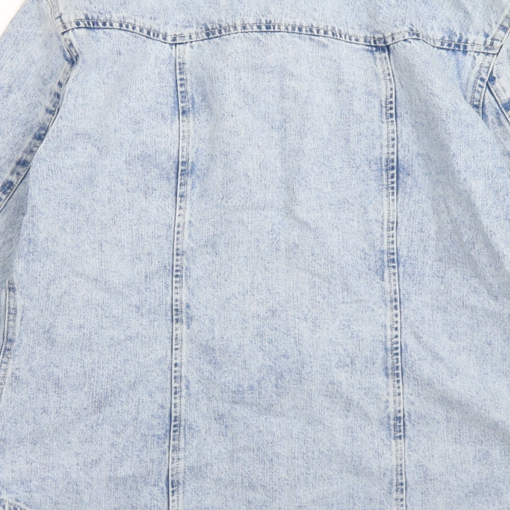 Cherokee Womens Blue  Cotton Basic Button-Up Size 14 Collared