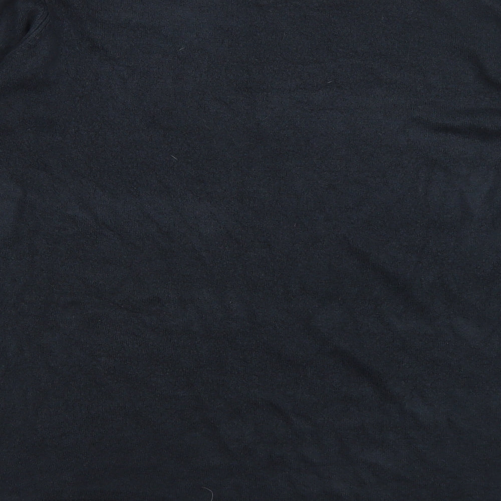 Maine Womens Black Boat Neck  Acrylic Pullover Jumper Size 22