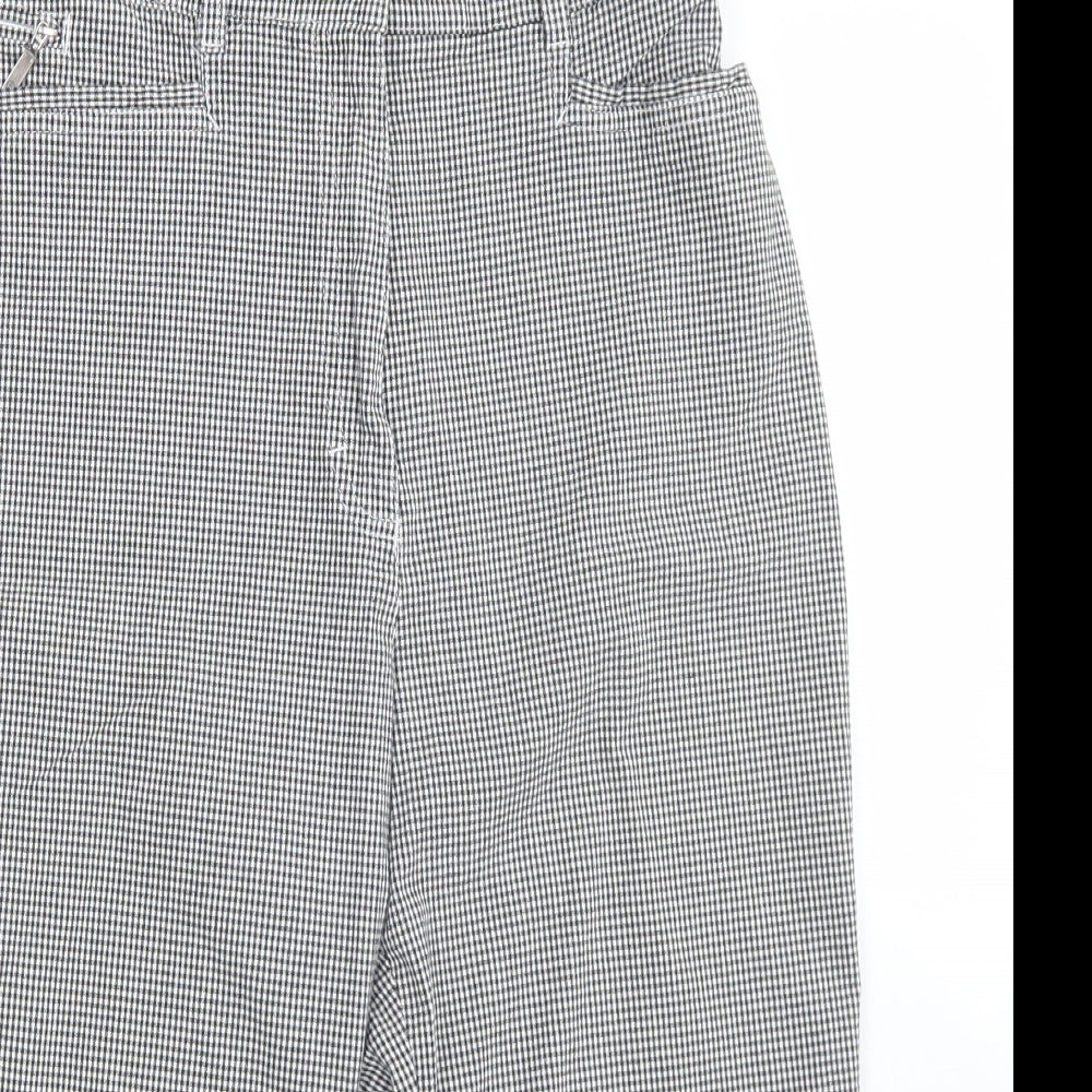 Zaffiri Womens Black Check Cotton Skimmer Shorts Size 12 L17 in Regular Button