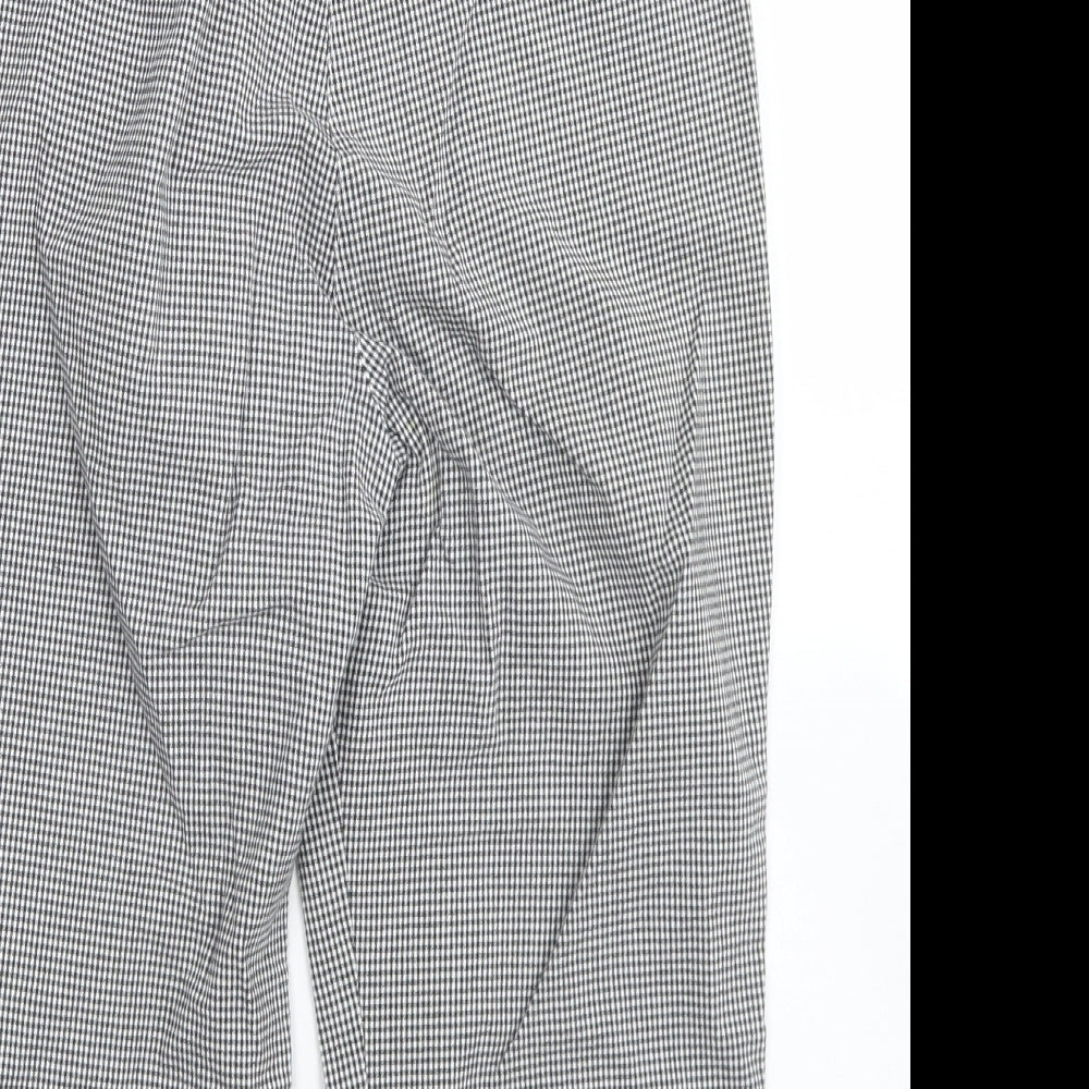 Zaffiri Womens Black Check Cotton Skimmer Shorts Size 12 L17 in Regular Button