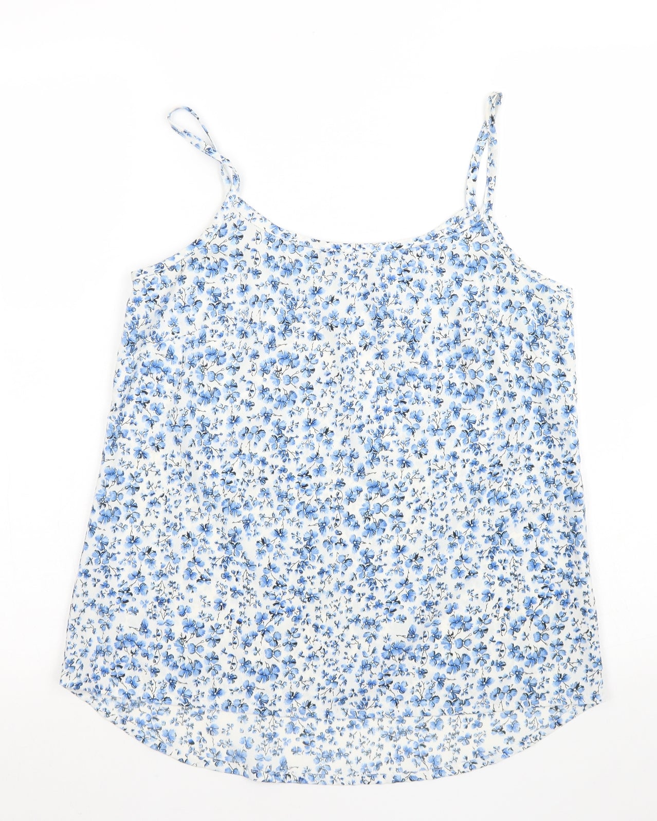 Atmosphere Womens Blue Floral Polyester Camisole Blouse Size 8 Round Neck