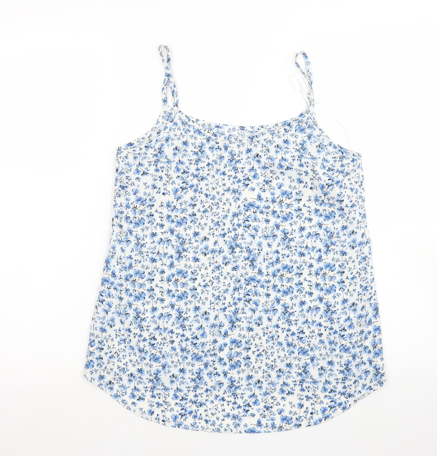 Atmosphere Womens Blue Floral Polyester Camisole Blouse Size 8 Round Neck