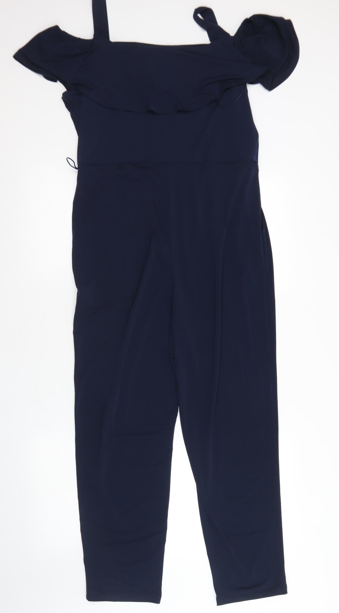 Wallis Womens Blue  Polyester Jumpsuit One-Piece Size 14 L24 in