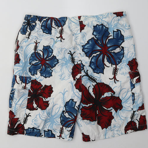 E.D.I Mens Blue Geometric Polyester Sweat Shorts Size 2XL L8 in Regular Tie