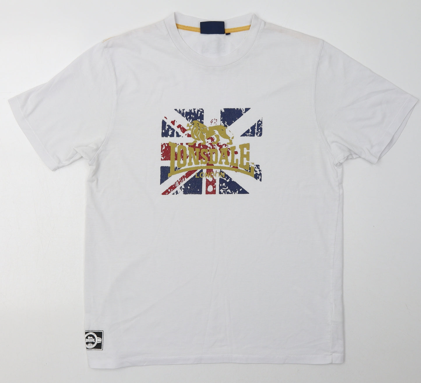 Lonsdale Mens White  Cotton  T-Shirt Size M Crew Neck