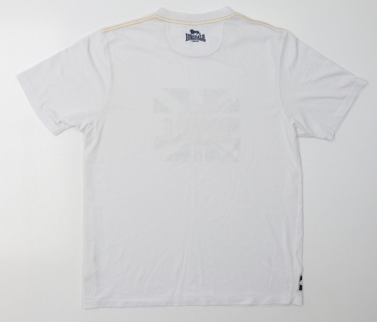 Lonsdale Mens White  Cotton  T-Shirt Size M Crew Neck