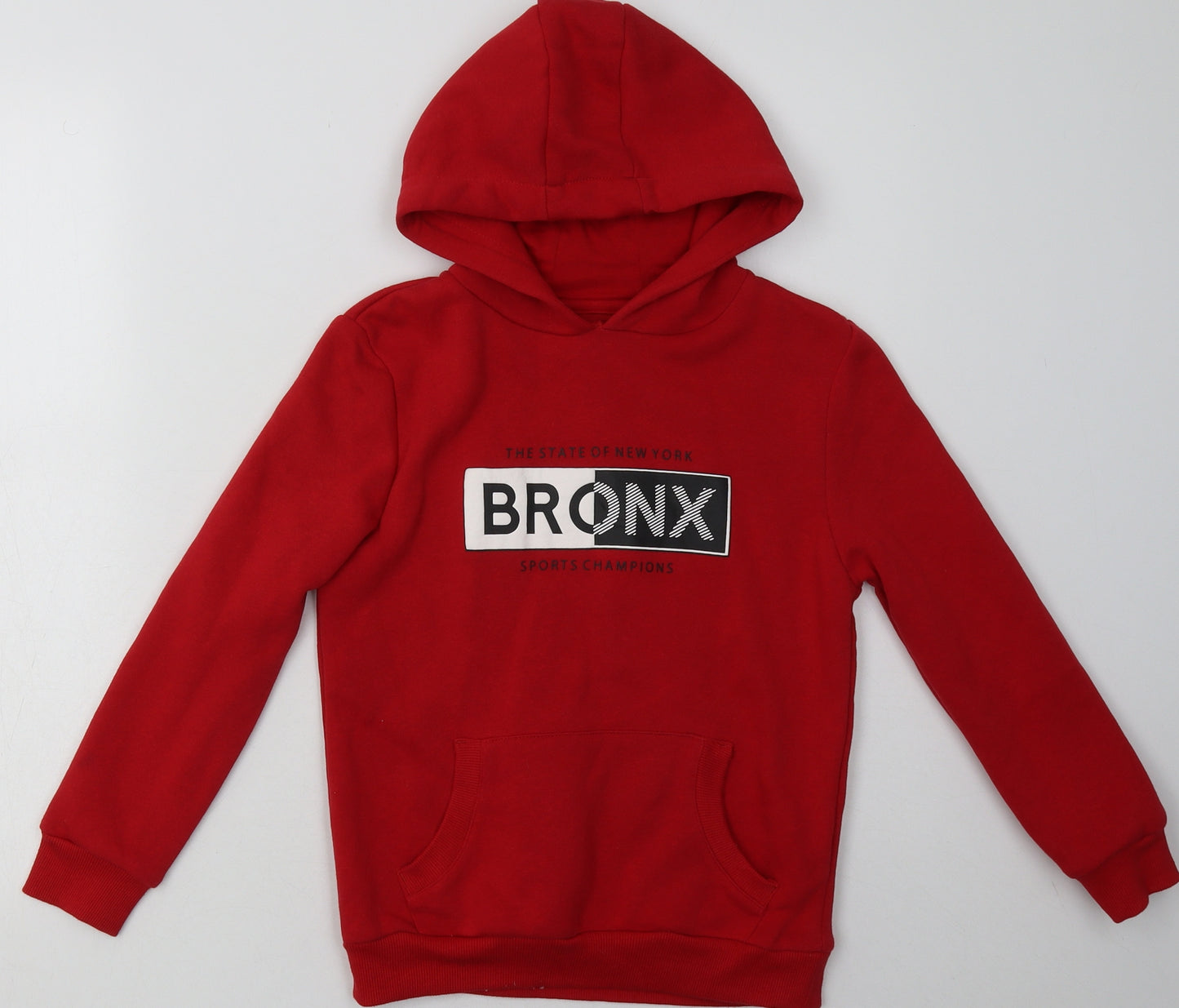 Primark Boys Red  Cotton Pullover Hoodie Size 8-9 Years  Pullover - bronx