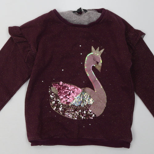 George Girls Purple  Cotton Pullover Sweatshirt Size 8-9 Years  Pullover