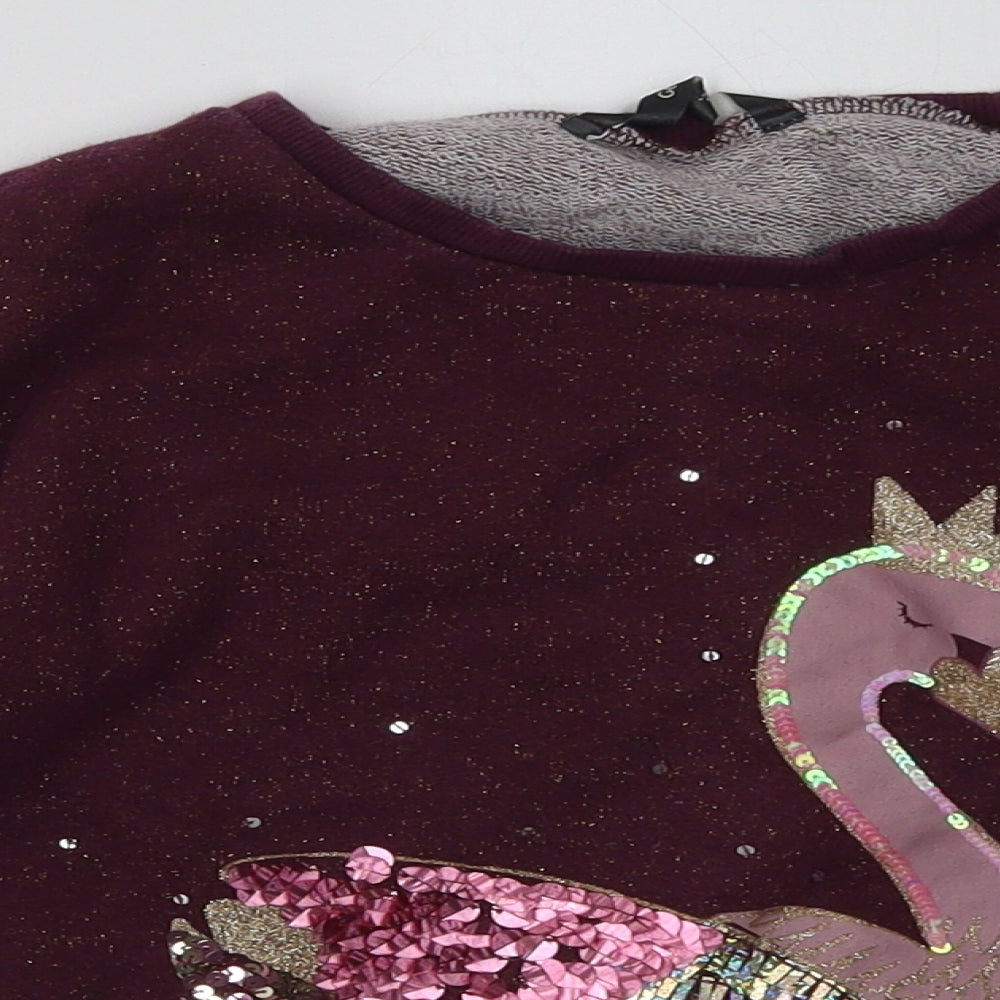 George Girls Purple  Cotton Pullover Sweatshirt Size 8-9 Years  Pullover
