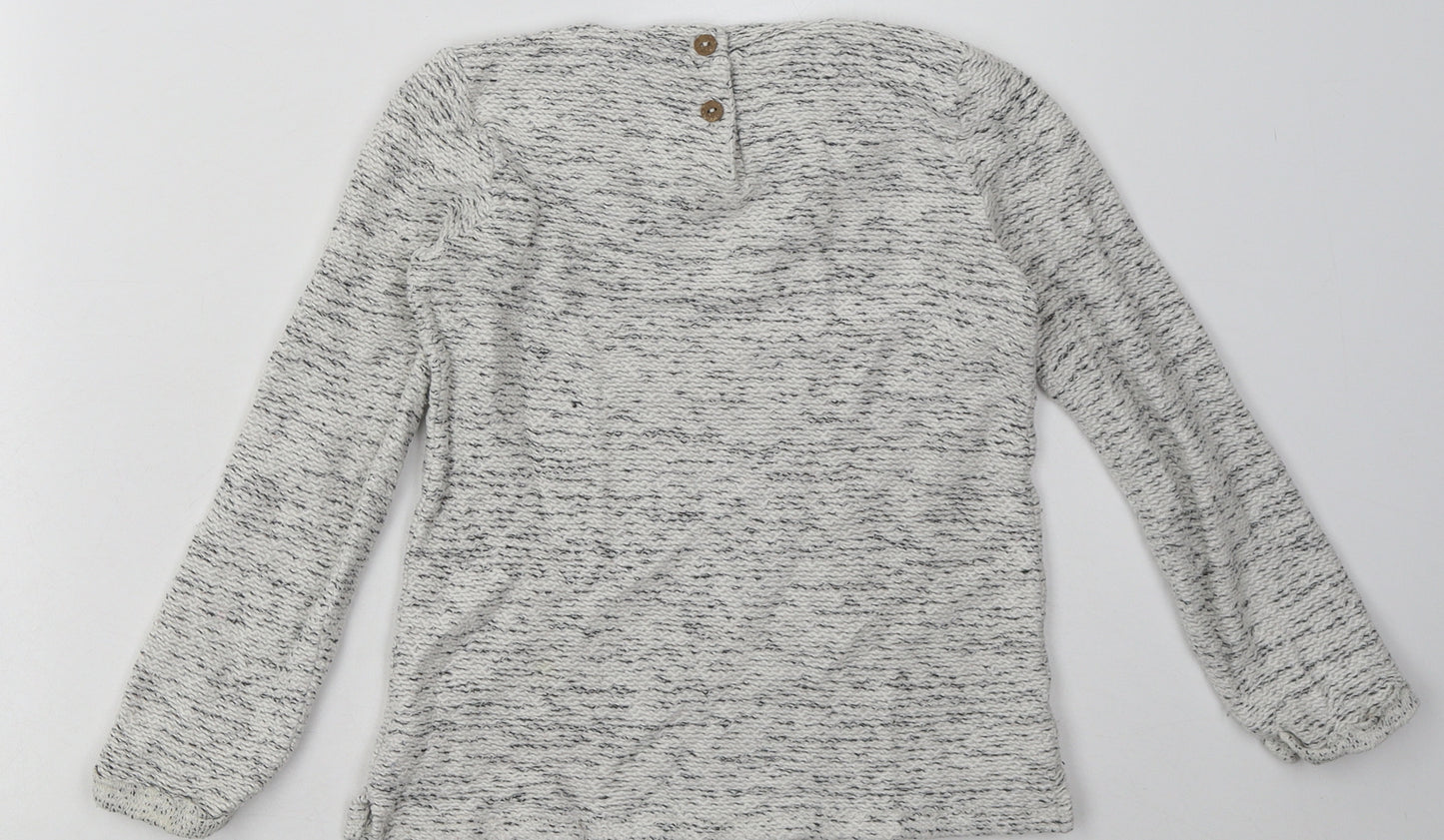 NEXT Girls Grey  Coir Basic Casual Size 4-5 Years Crew Neck Button - love