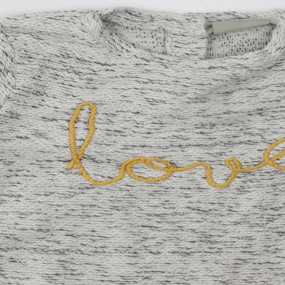 NEXT Girls Grey  Coir Basic Casual Size 4-5 Years Crew Neck Button - love