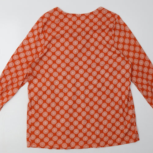 sainsburys Womens Orange Geometric Cotton Pullover Sweatshirt Size 14  Pullover
