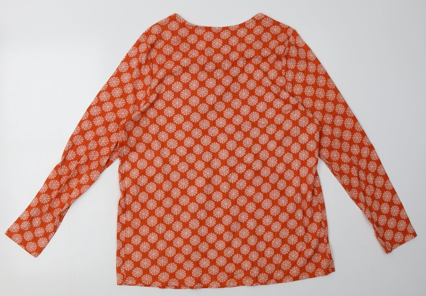 sainsburys Womens Orange Geometric Cotton Pullover Sweatshirt Size 14  Pullover