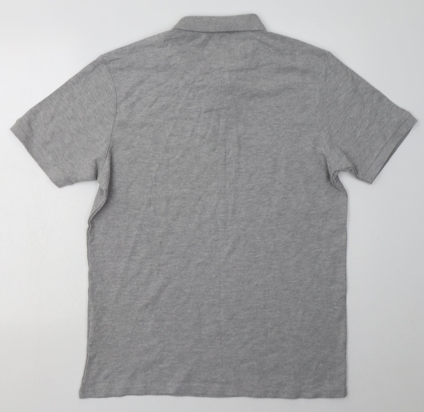 Primark Mens Grey  Cotton  Polo Size L Collared Button