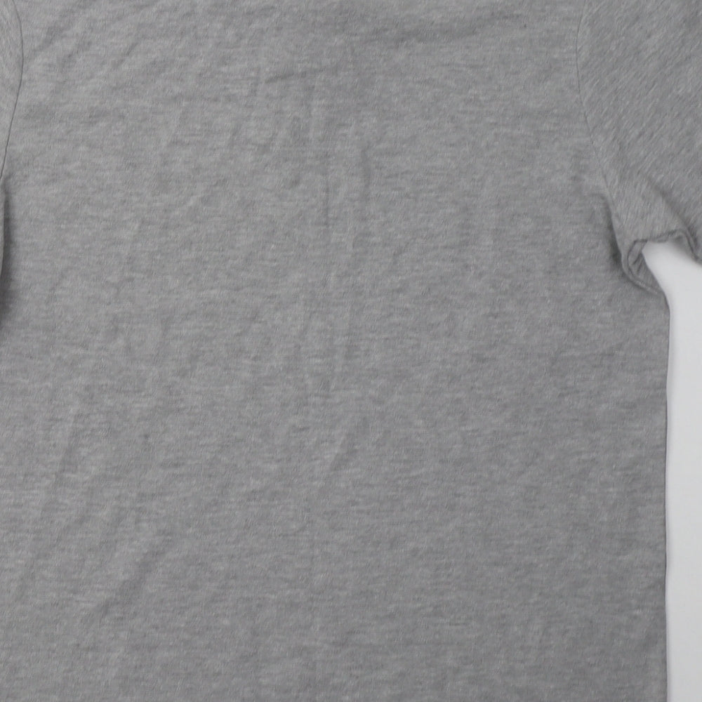Primark Mens Grey  Cotton  Polo Size L Collared Button