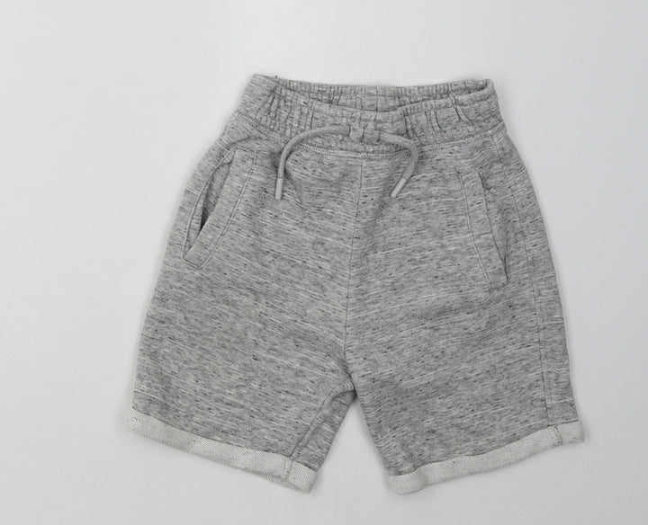 Sainsburys Boys Grey Cotton Sweat Shorts Size 7 Years Regular Tie