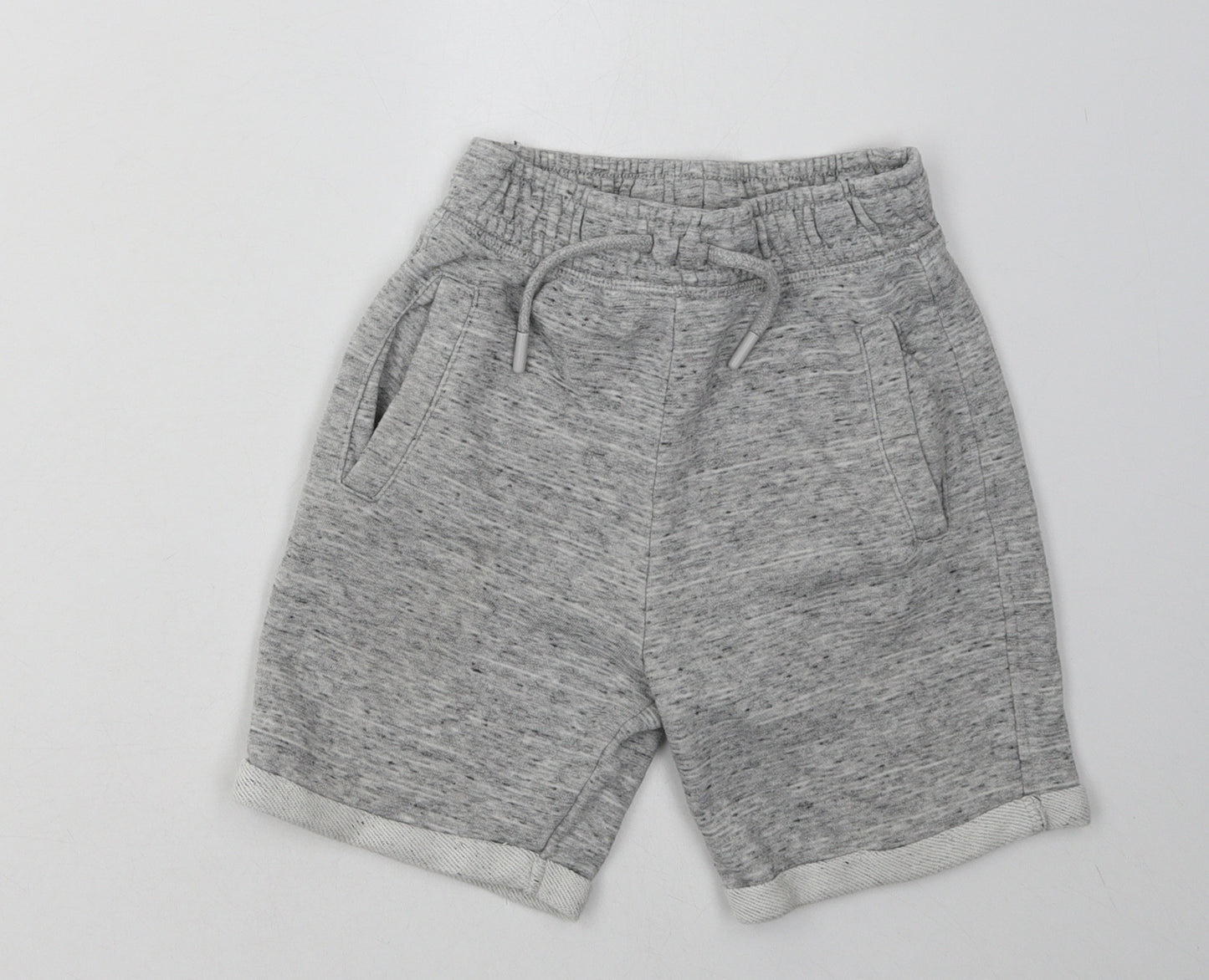 Sainsburys Boys Grey  Cotton Sweat Shorts Size 7 Years  Regular Tie