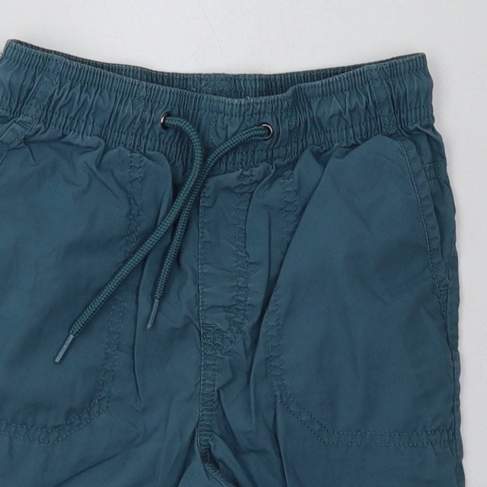 Marks and Spencer Boys Blue  Cotton Sweat Shorts Size 7-8 Years  Regular Tie