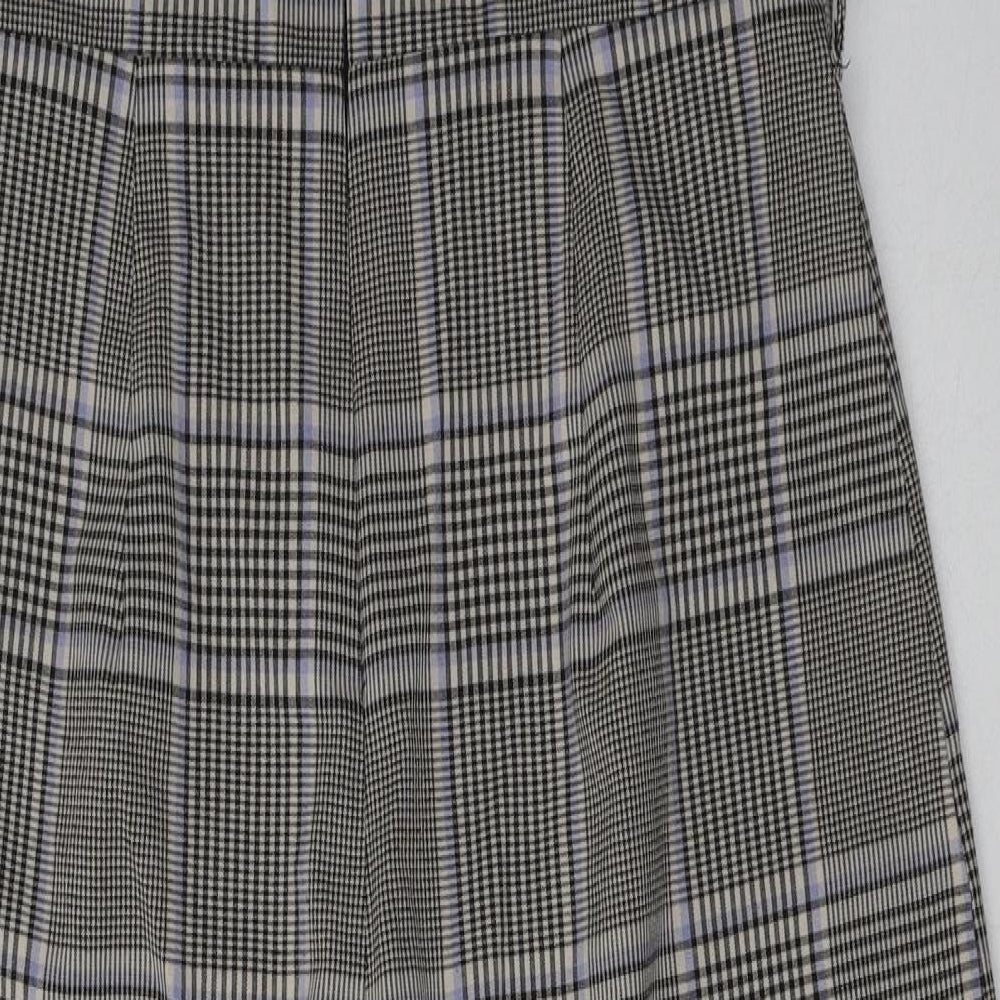 Primark Womens Black Check Polyester Jumpsuit One-Piece Size 16  Zip