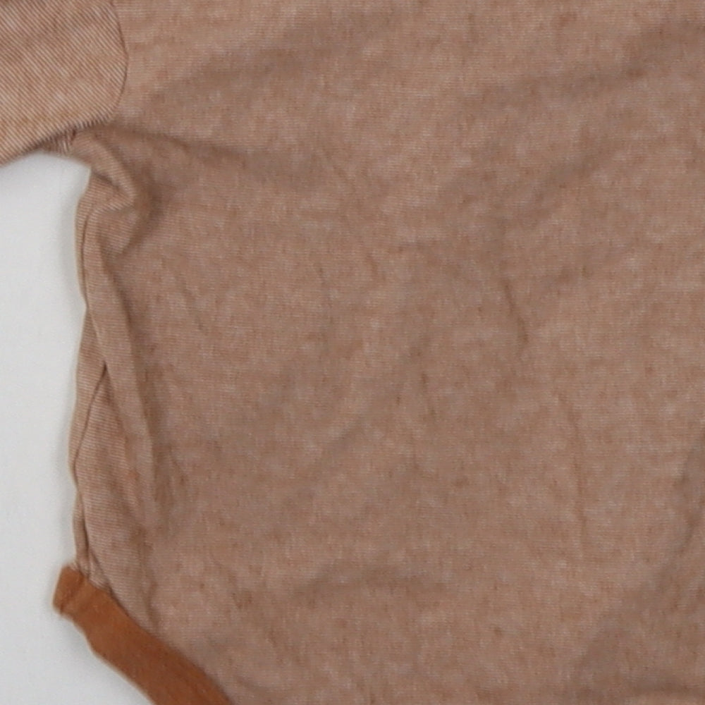 sainsburys Baby Brown  Cotton Babygrow One-Piece Size 6-9 Months  Button