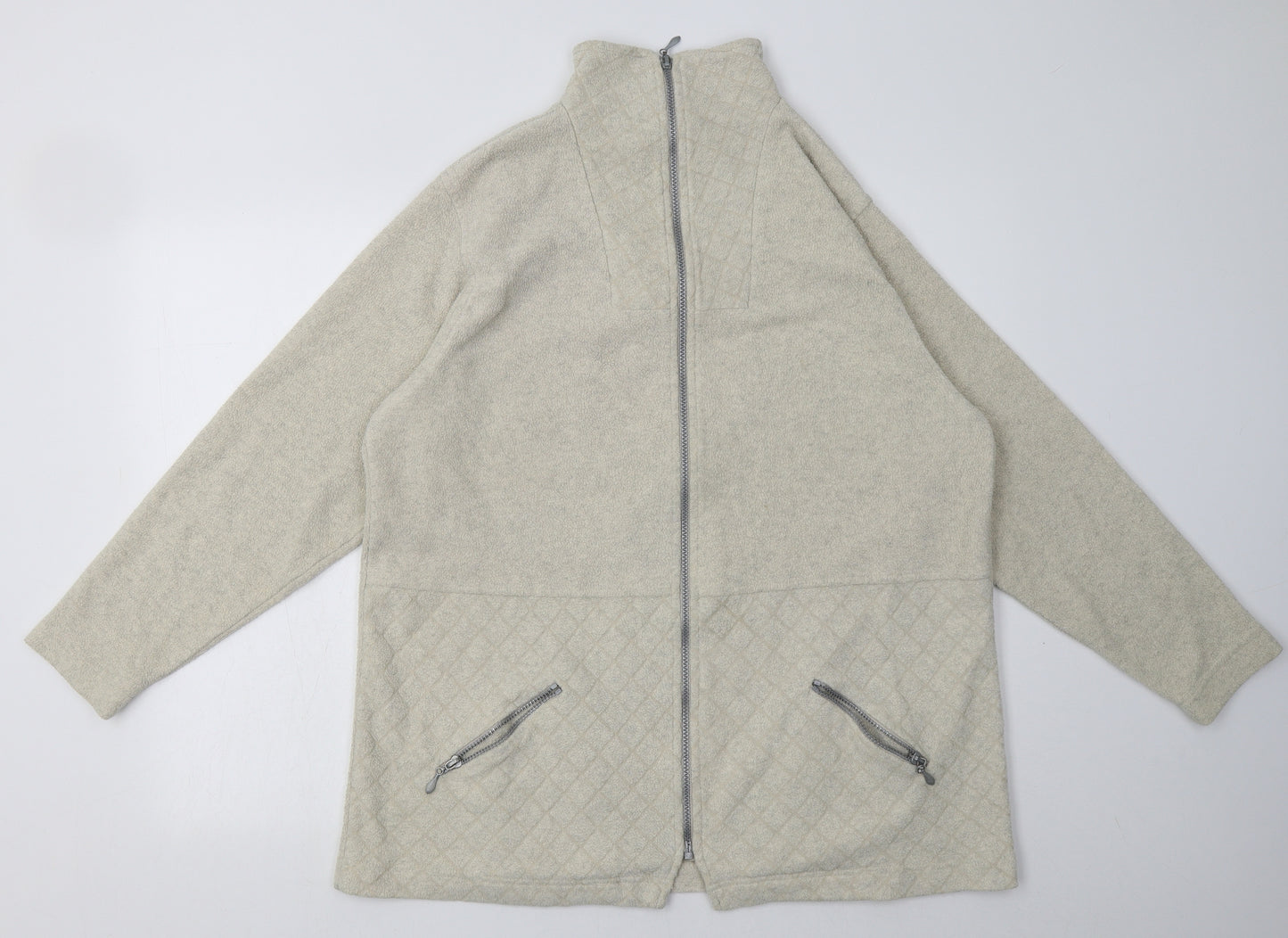 Instyle Mens Beige  Polyester Full Zip Sweatshirt Size L