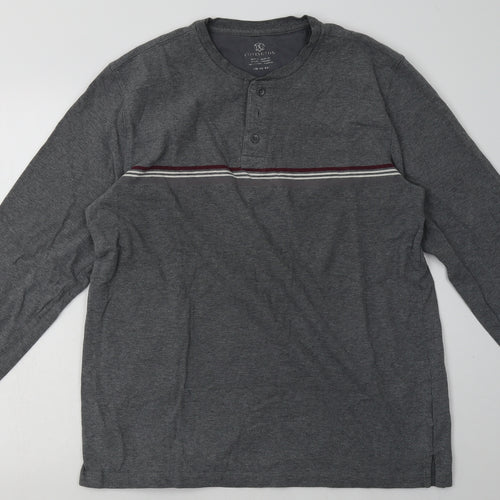 Covington Mens Grey Striped Cotton Pullover Sweatshirt Size L