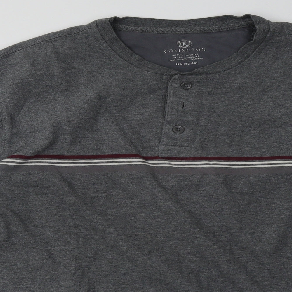 Covington Mens Grey Striped Cotton Pullover Sweatshirt Size L