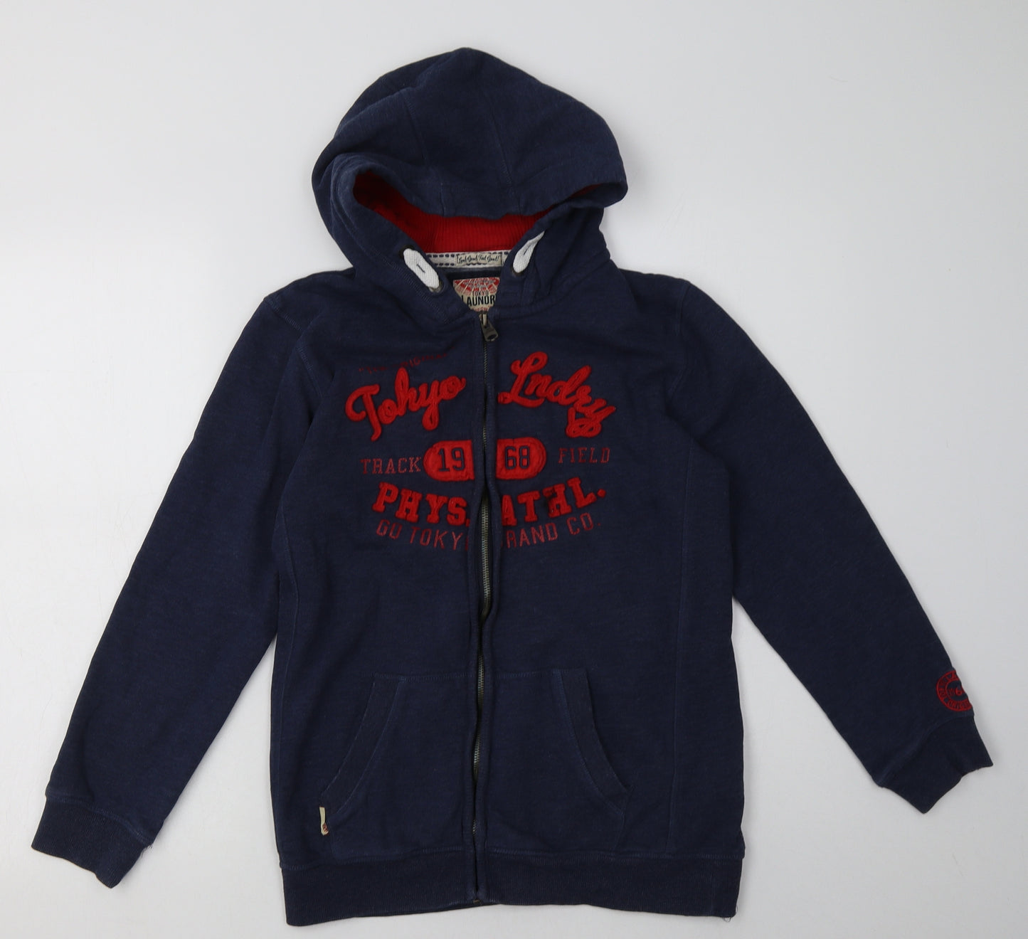 Tokyo Laundry Boys Blue  Cotton Full Zip Hoodie Size 13 Years  Zip