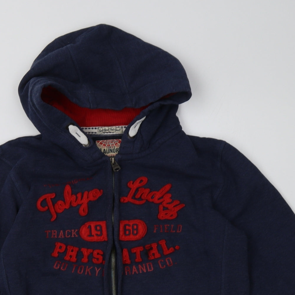 Tokyo Laundry Boys Blue  Cotton Full Zip Hoodie Size 13 Years  Zip