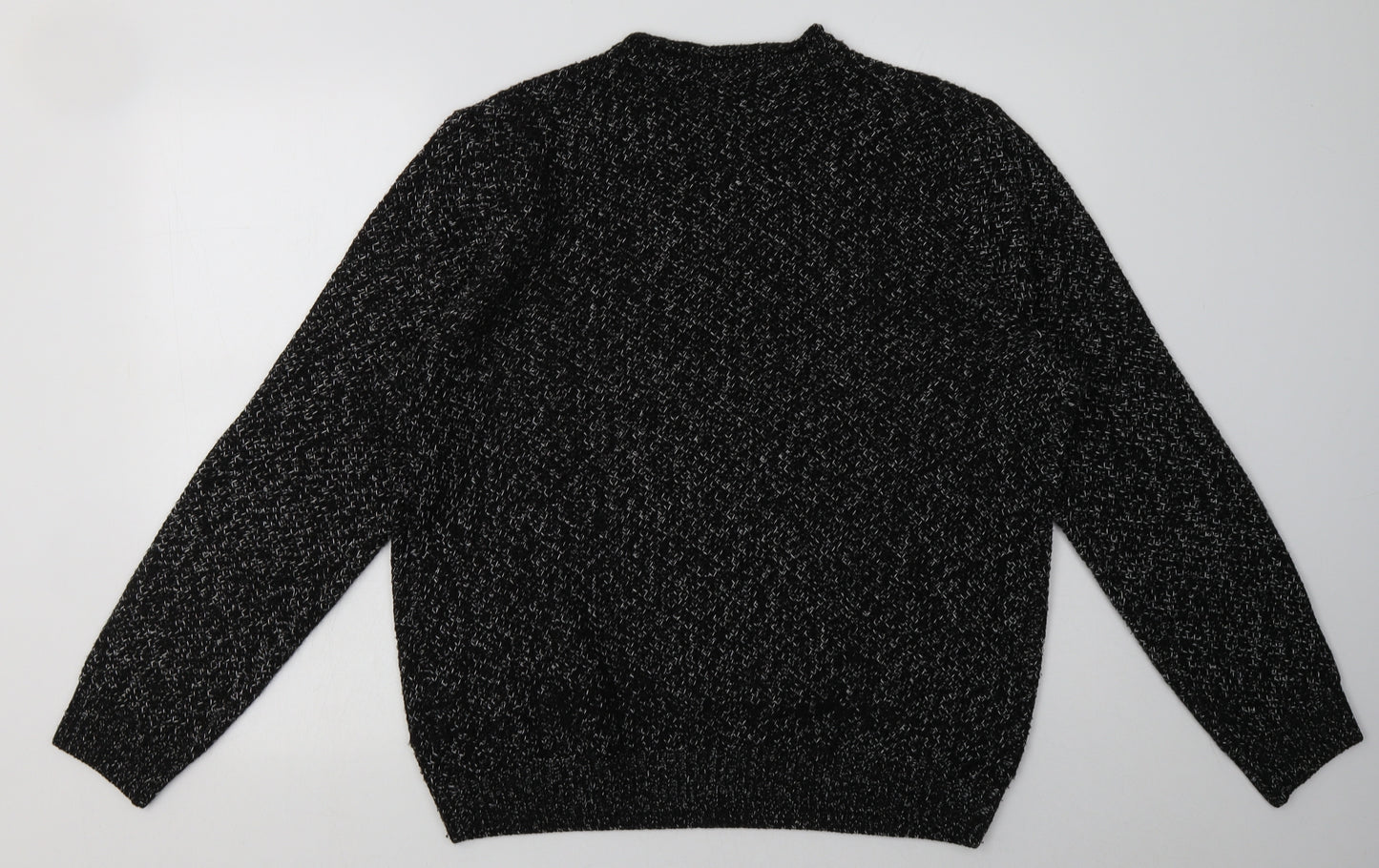 George Mens Black  Acrylic Pullover Sweatshirt Size L