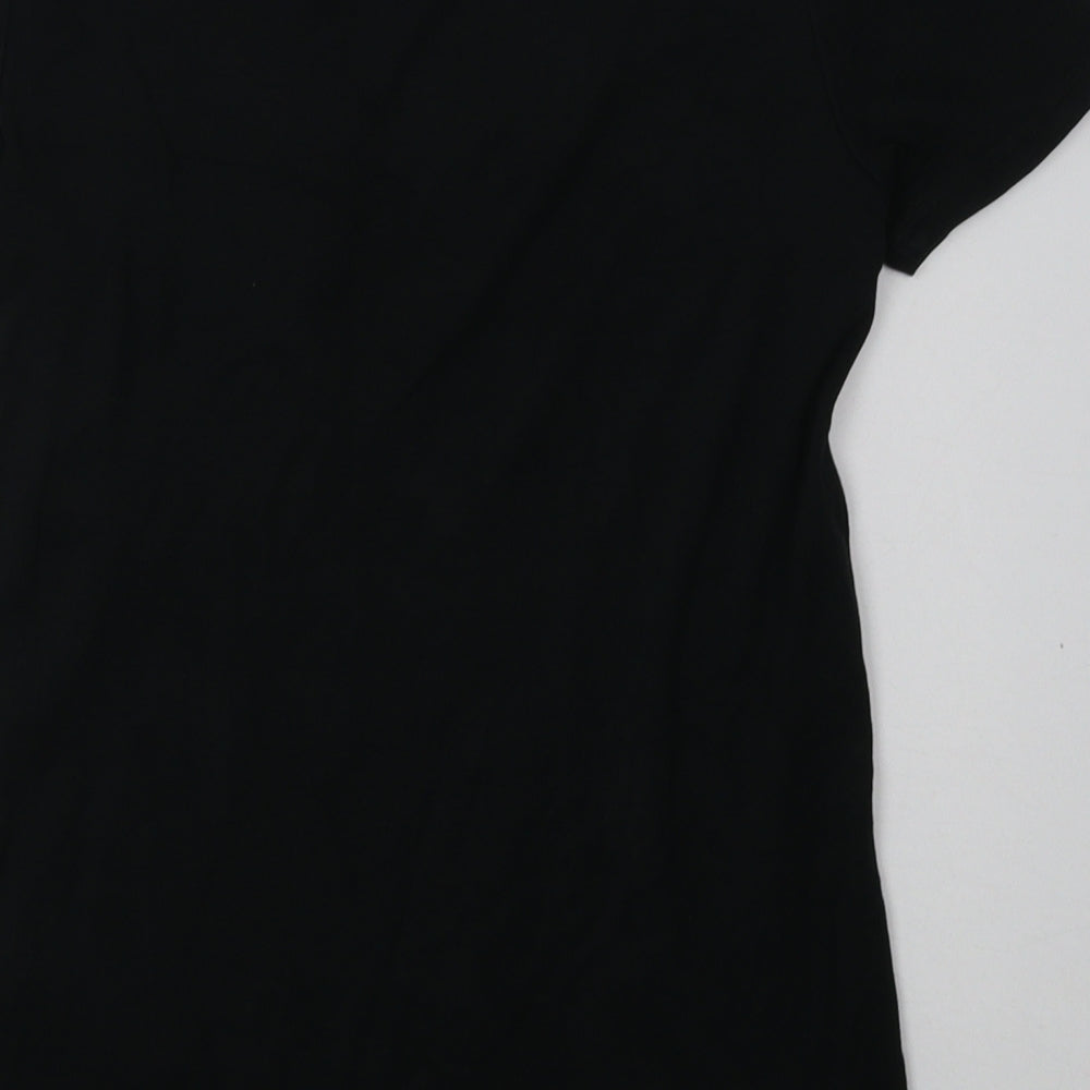 Marks and Spencer Womens Black  Cotton Basic T-Shirt Size 10 Crew Neck