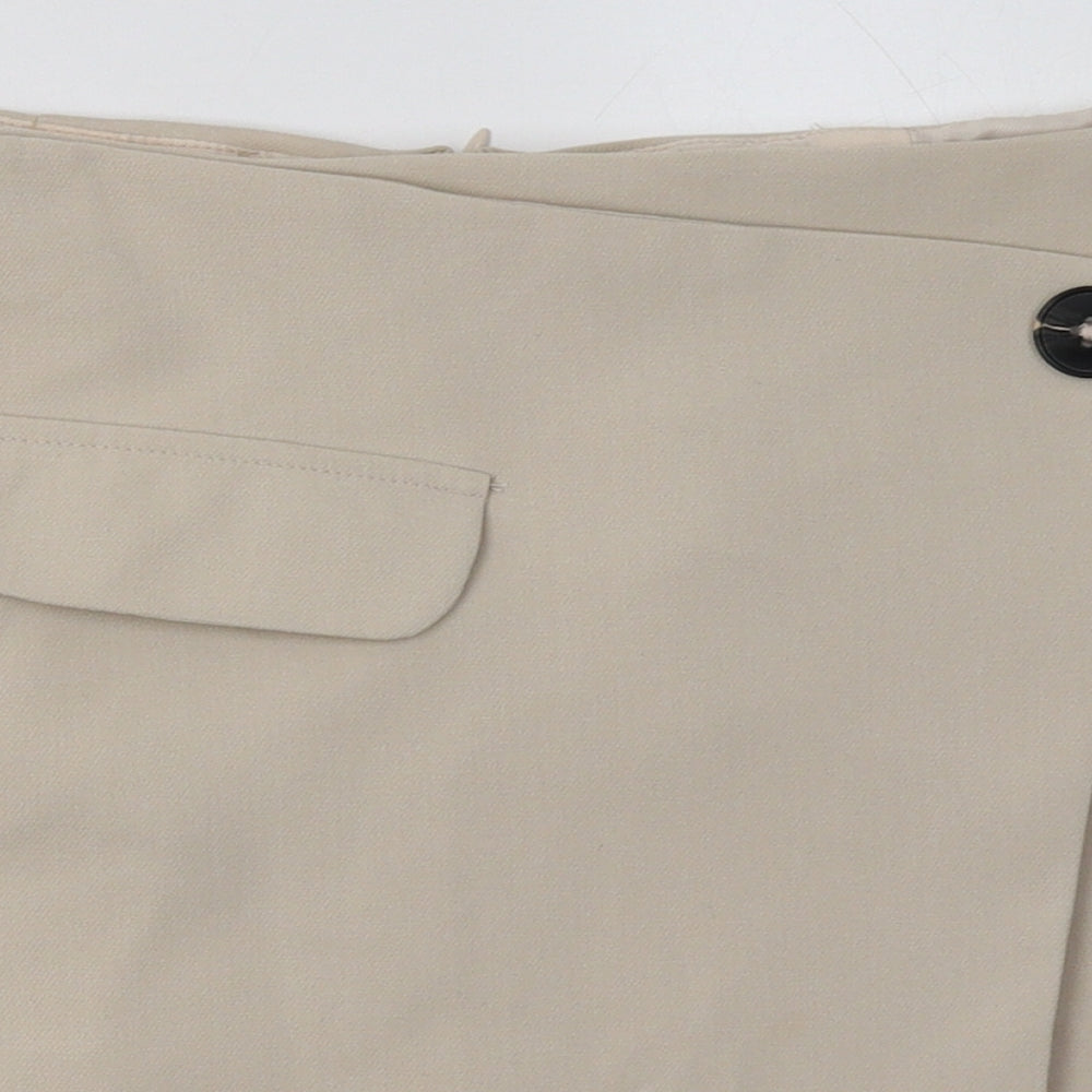 Primark Womens Beige  Polyester A-Line Skirt Size 10   Zip
