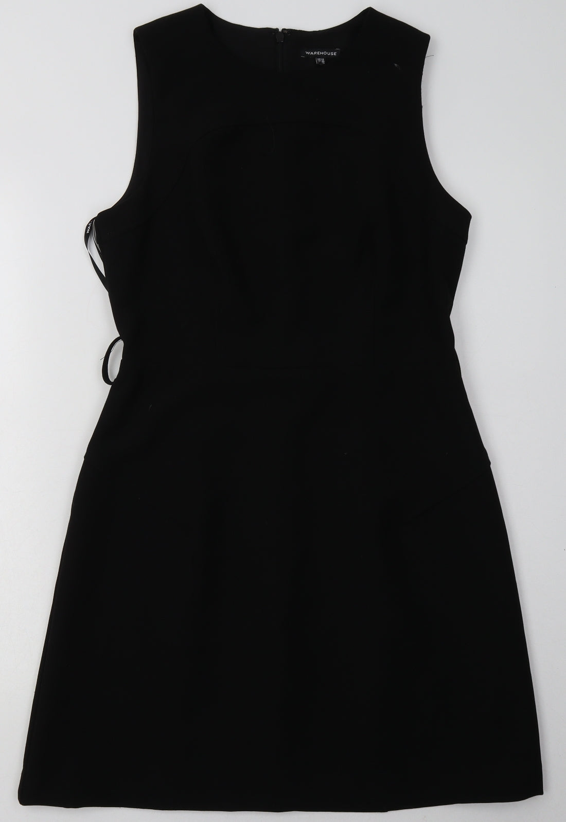 Warehouse Womens Black  Polyester A-Line  Size 12  Crew Neck Zip