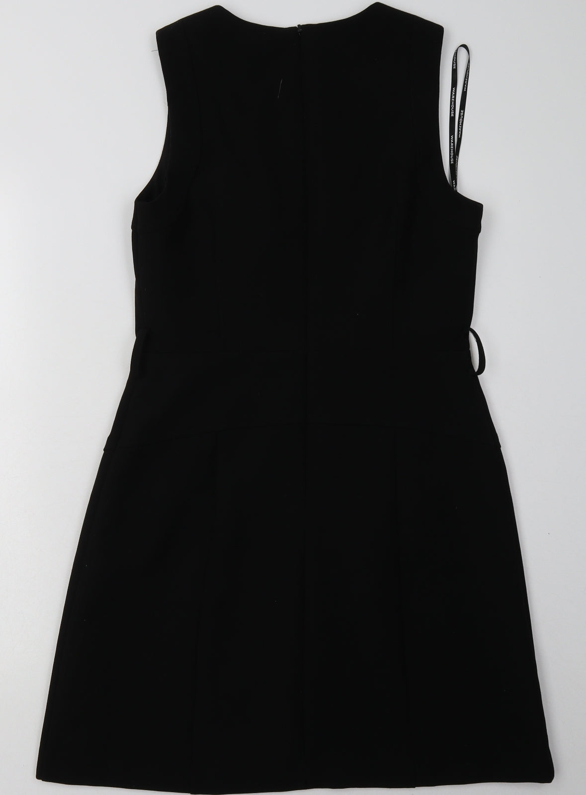 Warehouse Womens Black  Polyester A-Line  Size 12  Crew Neck Zip