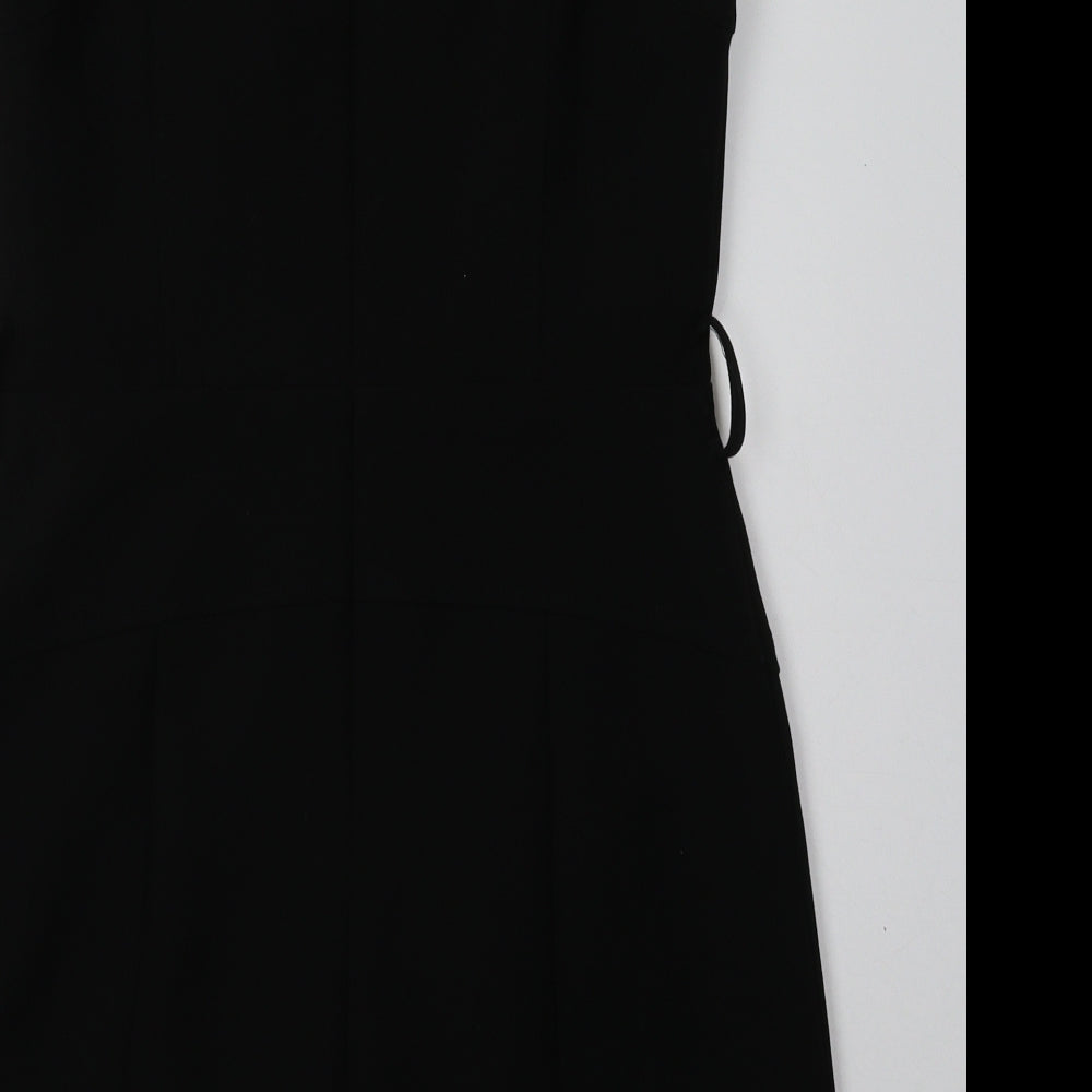 Warehouse Womens Black  Polyester A-Line  Size 12  Crew Neck Zip