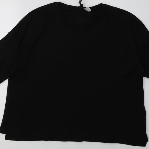 H&M Womens Black  Polyester Pullover Sweatshirt Size L  Pullover