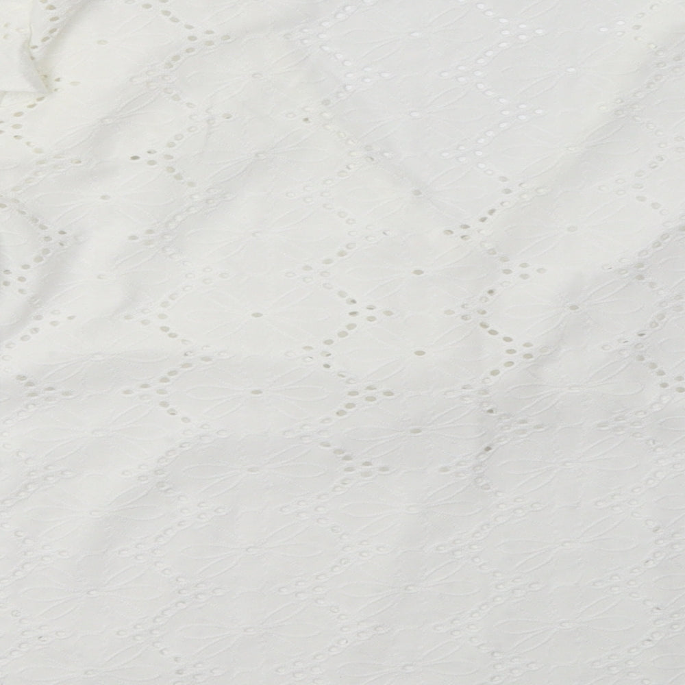 khost Womens White Geometric Polyester Pullover Sweatshirt Size 12  Pullover