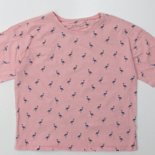 NEXT Girls Pink Polka Dot Cotton  Pyjama Top Size 12 Years  Pullover - Flamingo Print