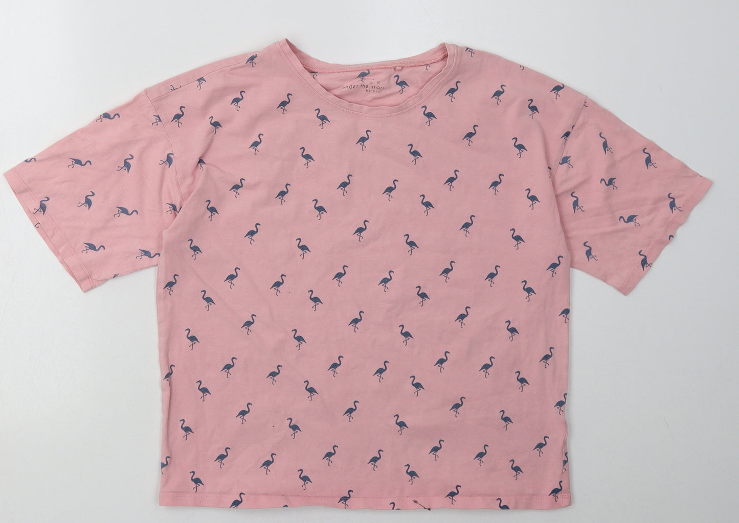 NEXT Girls Pink Polka Dot Cotton  Pyjama Top Size 12 Years  Pullover - Flamingo Print