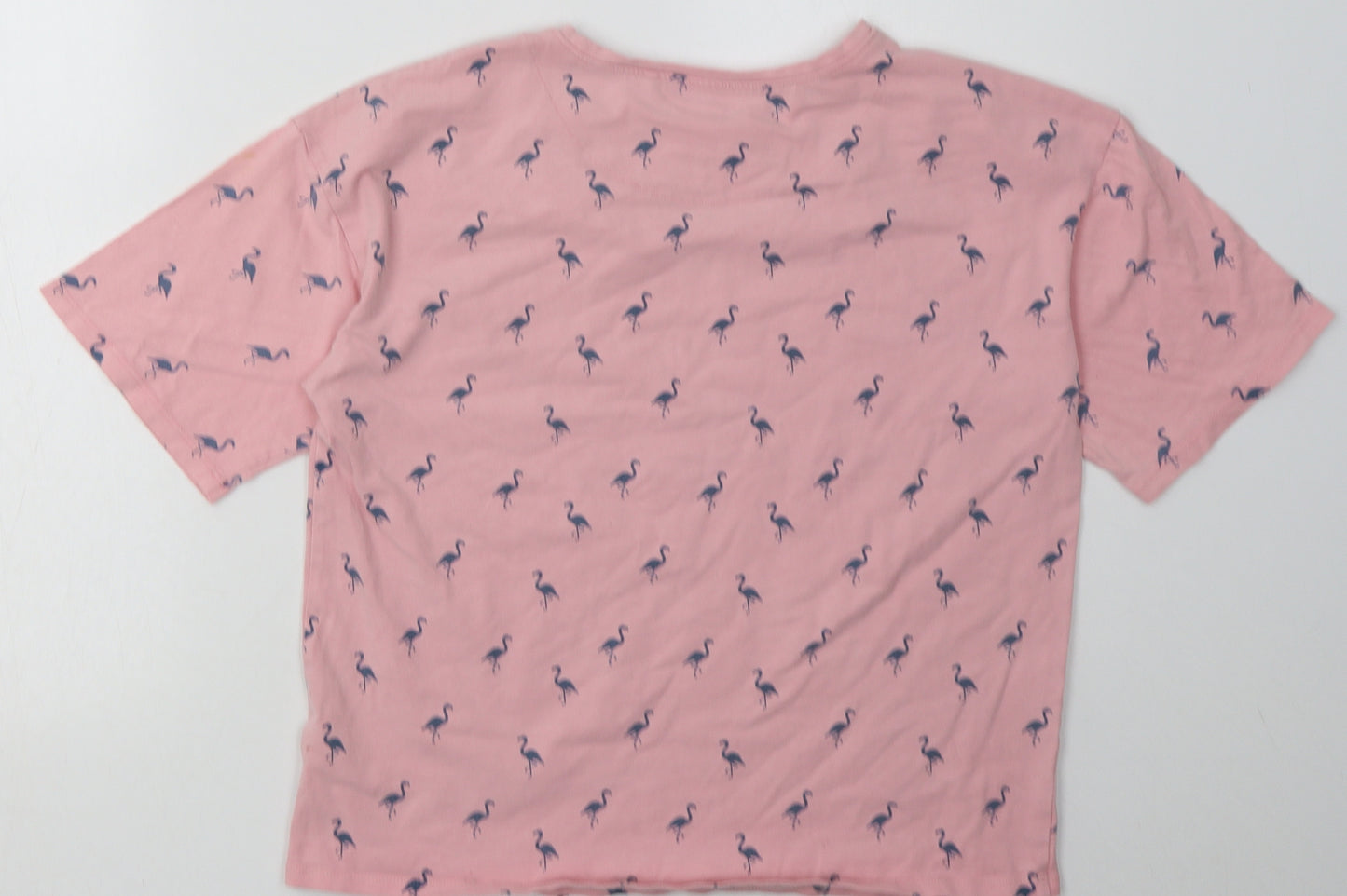 NEXT Girls Pink Polka Dot Cotton  Pyjama Top Size 12 Years  Pullover - Flamingo Print