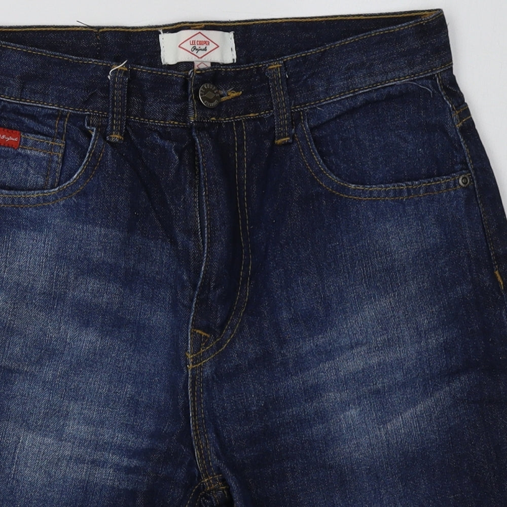 Lee Cooper Boys Blue  Cotton Bermuda Shorts Size 13 Years  Regular Buckle