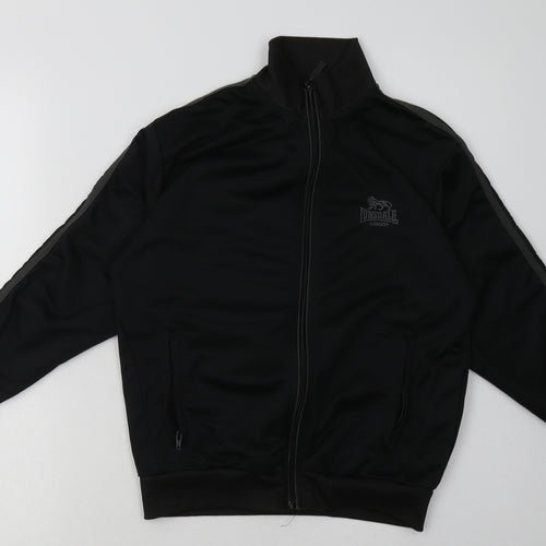 Lonsdale Boys Black Striped Polyester Full Zip Sweatshirt Size 11-12 Years  Zip