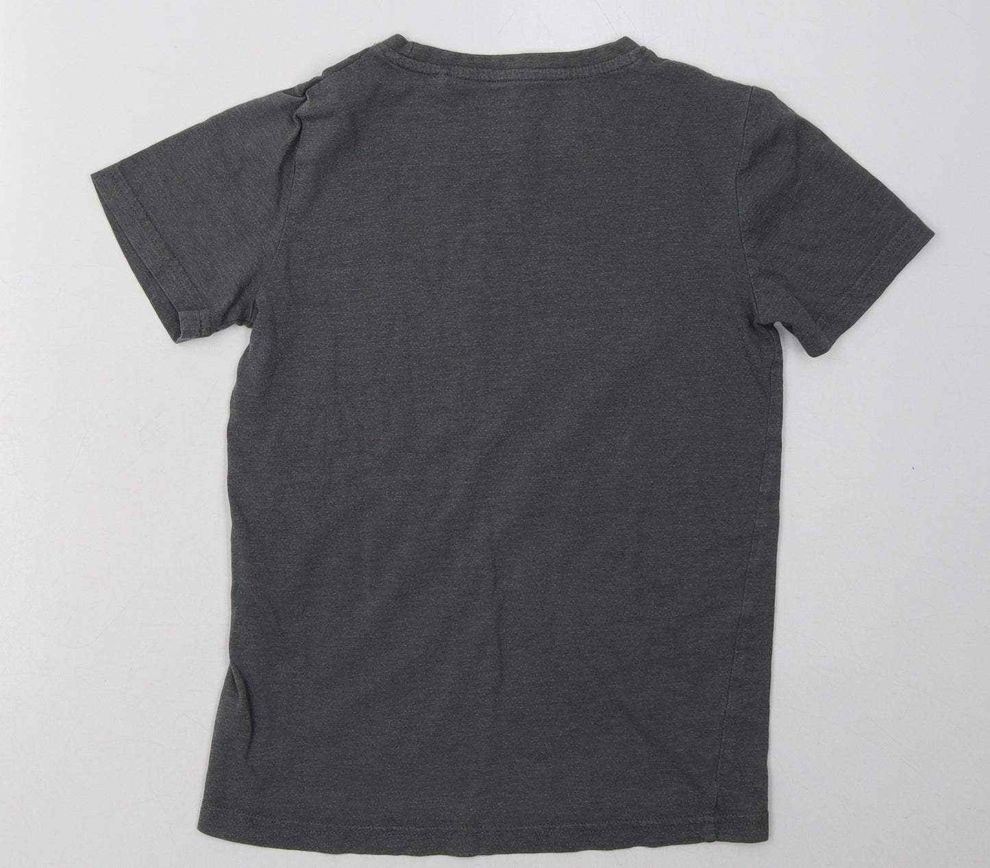 sainsburys Girls Grey  Cotton Basic T-Shirt Size 10 Years Crew Neck Pullover - Whats up