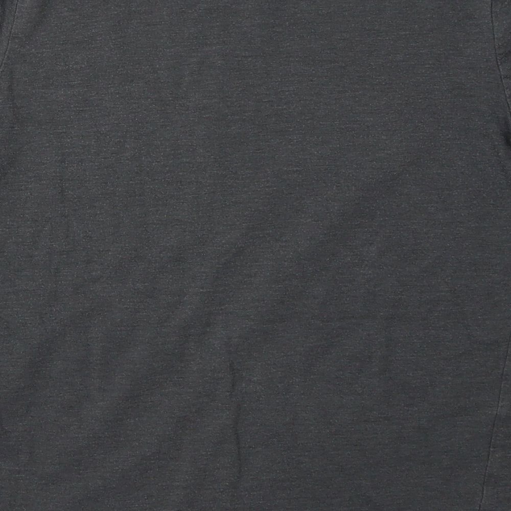 sainsburys Girls Grey  Cotton Basic T-Shirt Size 10 Years Crew Neck Pullover - Whats up