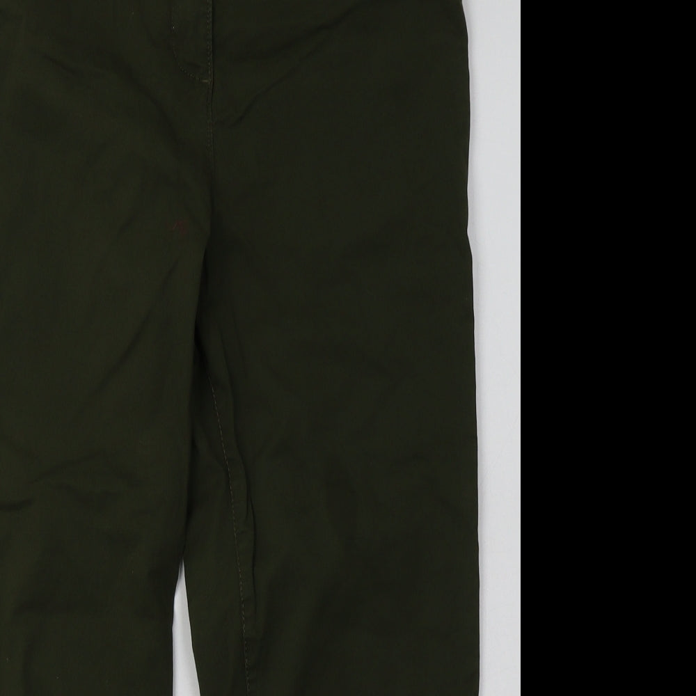 NEXT Womens Green  Cotton Trousers  Size 12 L28 in Regular Button