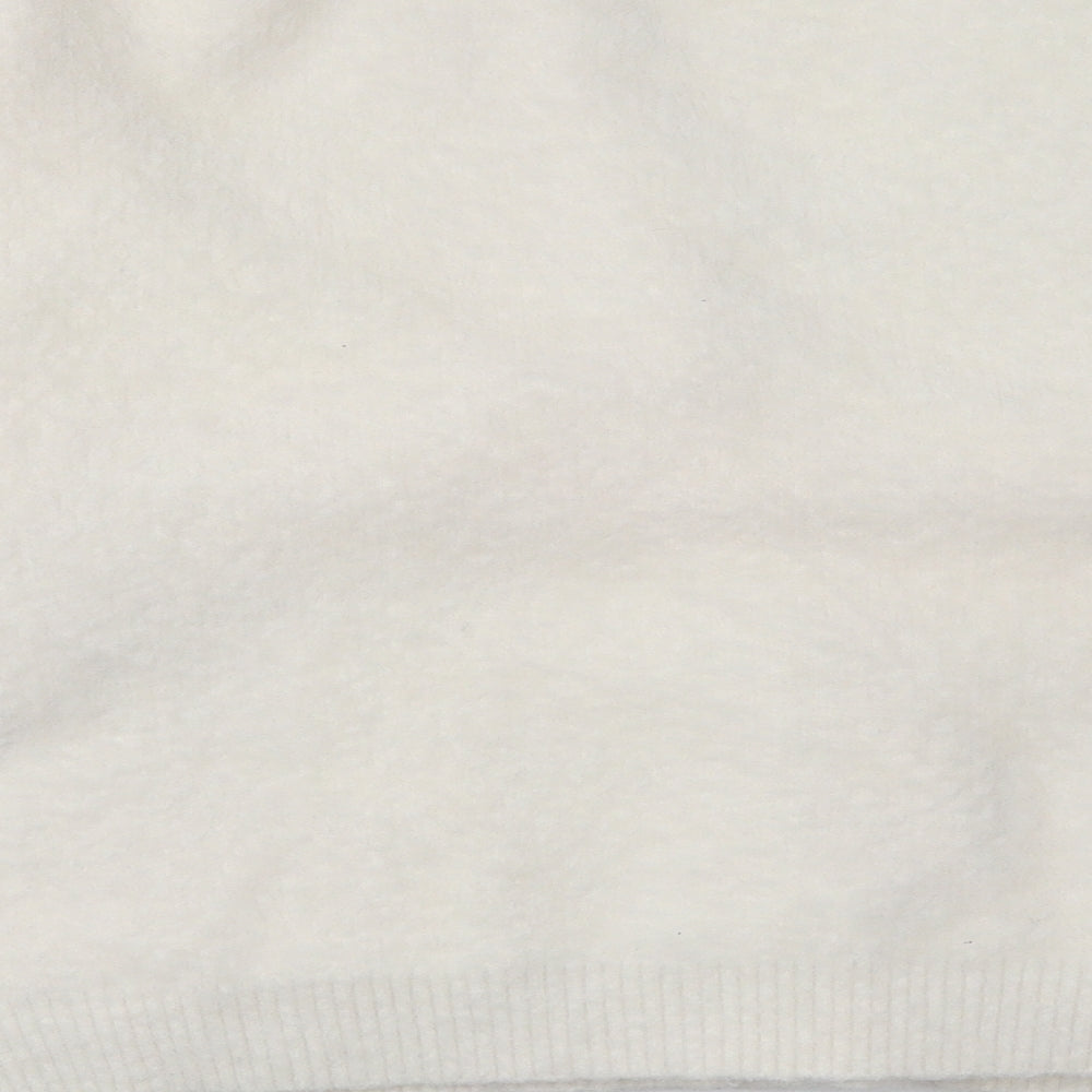 Primark Womens White V-Neck  Nylon Cardigan Jumper Size M