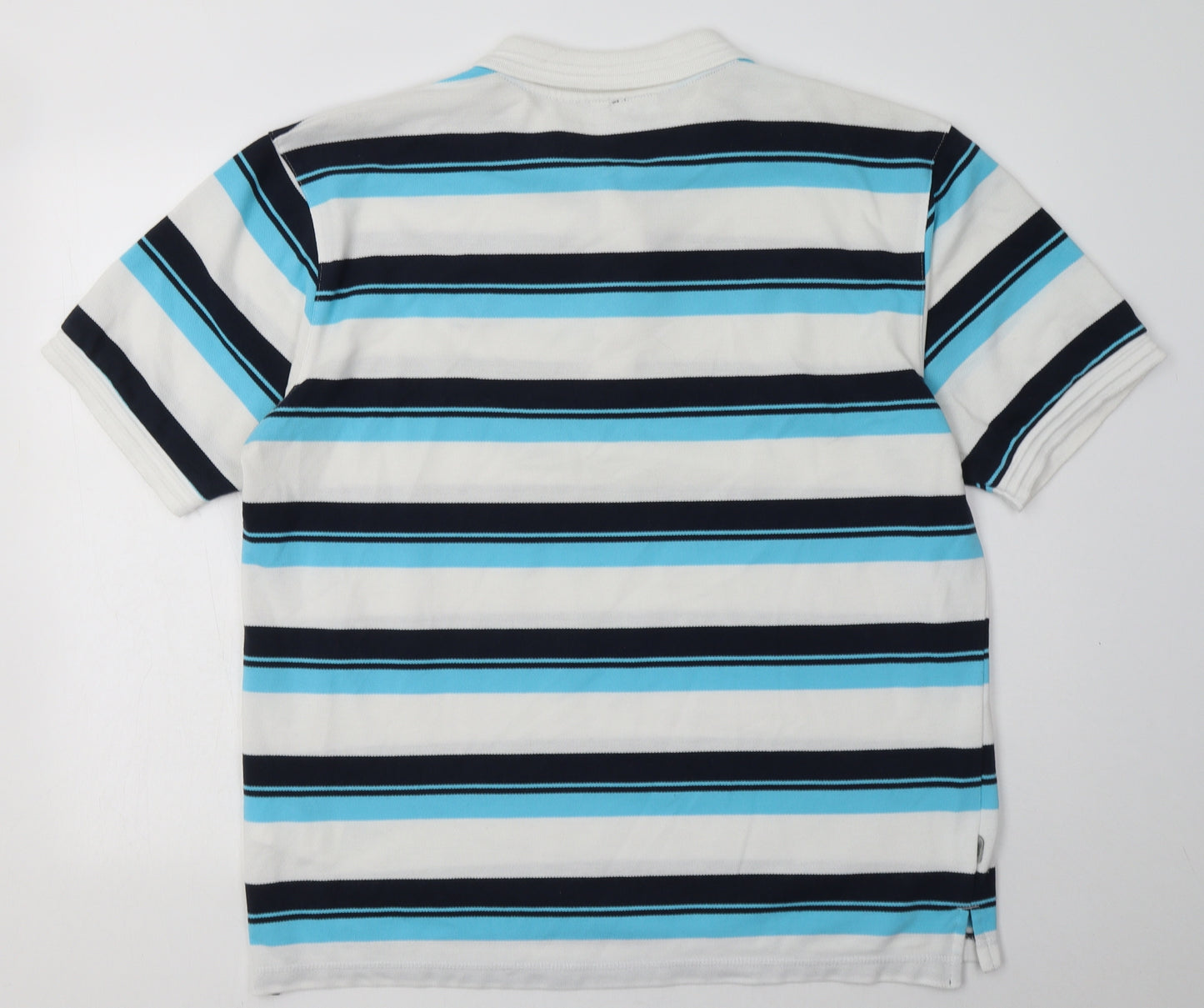 Lonsdale Mens Blue Striped Polyester  Polo Size XL Collared Button