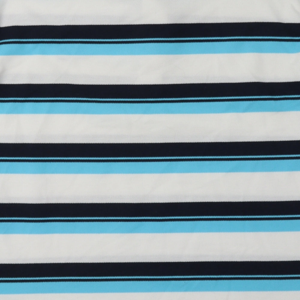 Lonsdale Mens Blue Striped Polyester  Polo Size XL Collared Button